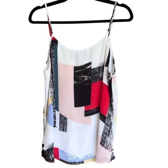 Women's Faith + Zoe Print Color‎ Block on White Tank Top L - Picture 2 of 3